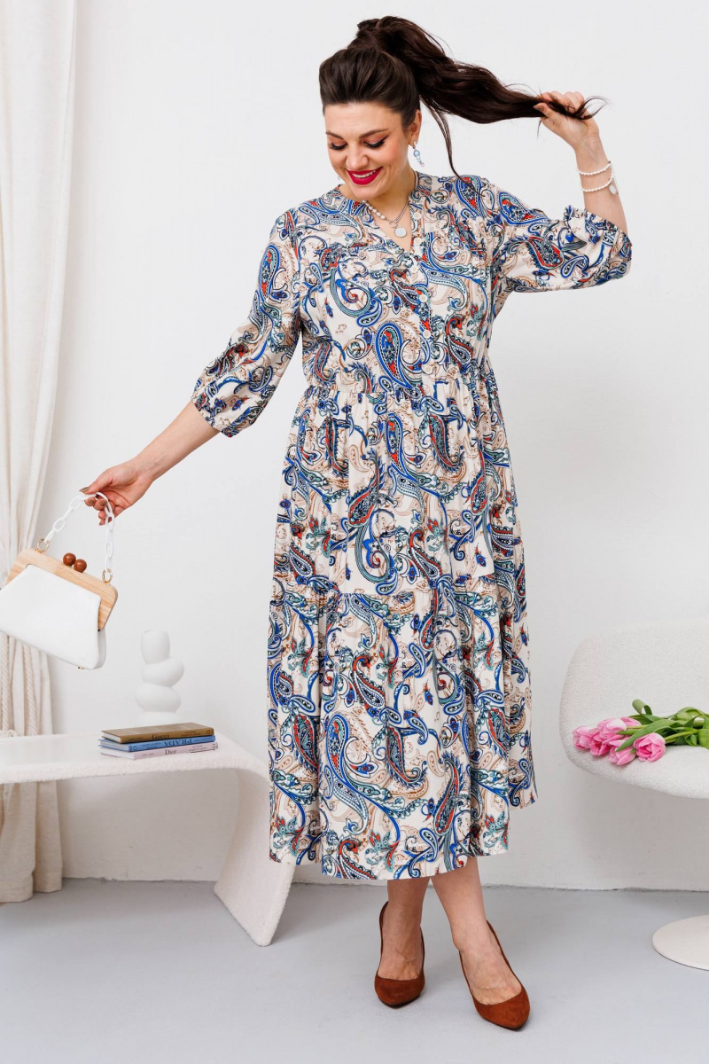 Платья Romanovich Style 1-2644 серо-синий