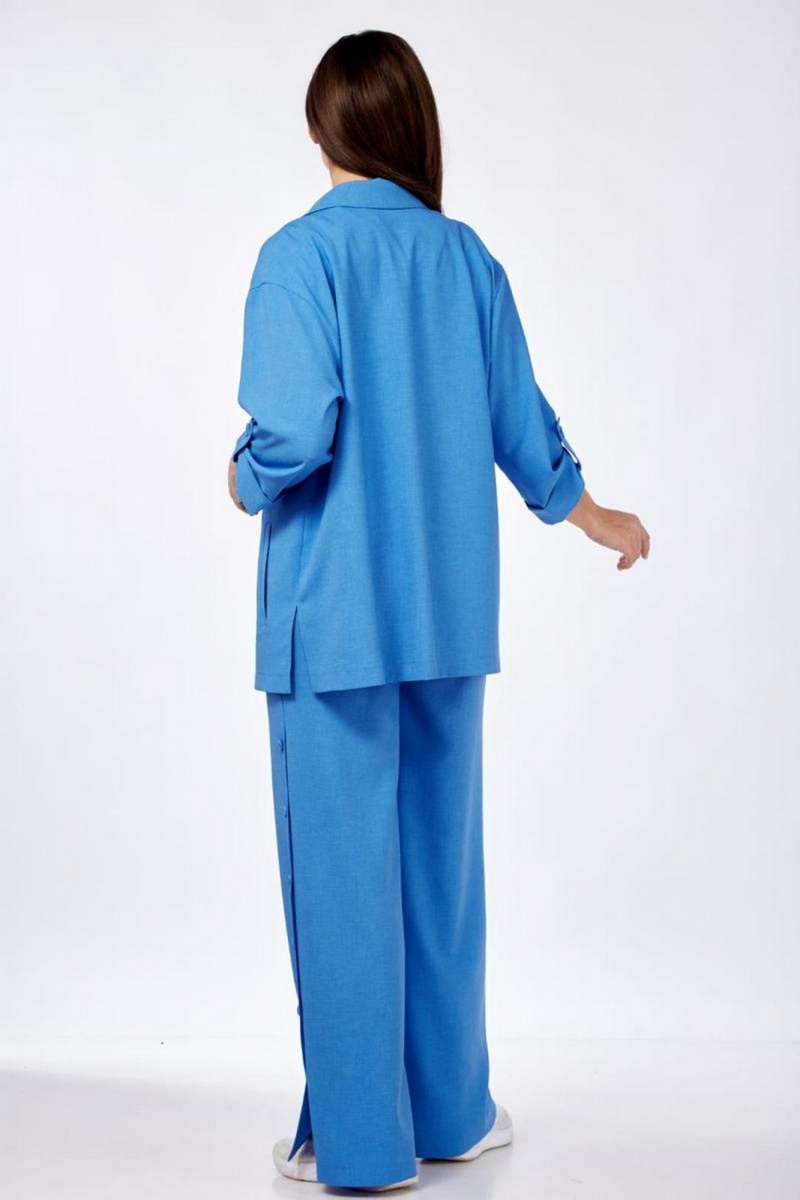 Брючный костюм Милора-стиль 1211 голубой