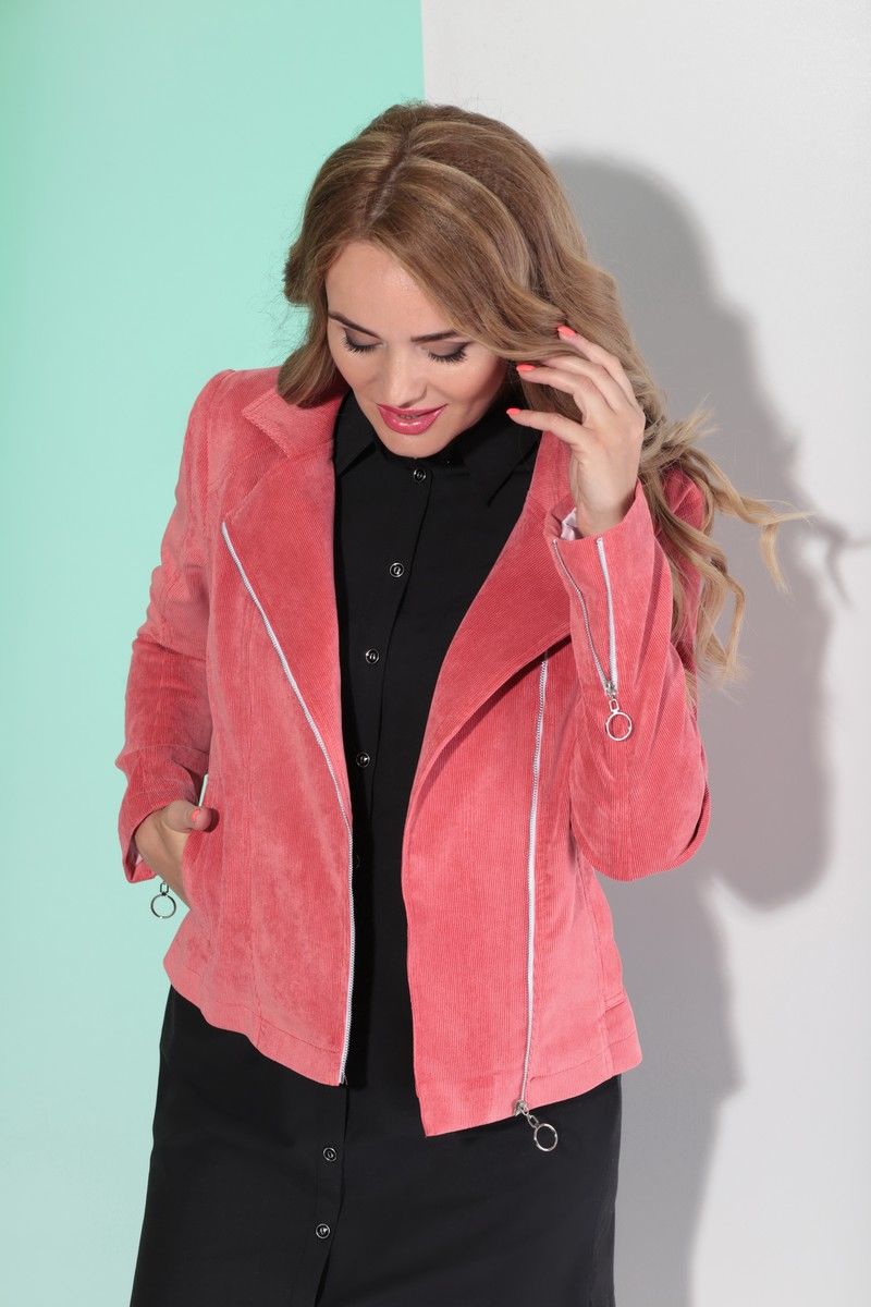 Женский комплект с курткой Angelina & Сompany 394 розовый-черный