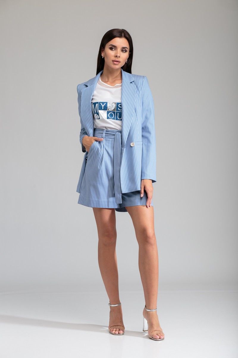 Женский комплект с шортами SandyNa 13691-1 голубой