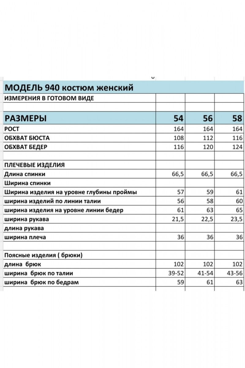 Брючный костюм БагираАнТа 940 бирюза