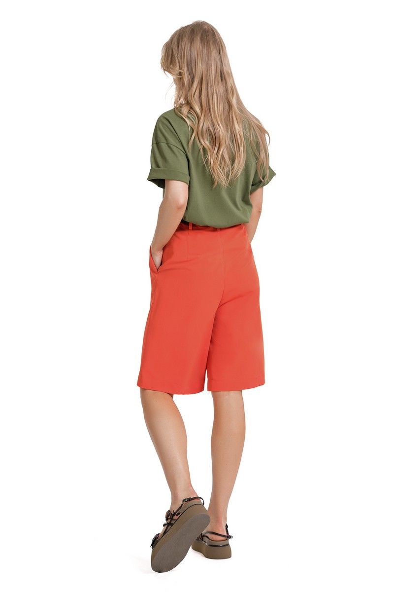 Женский комплект с шортами PiRS 1374 оранжевый-хаки