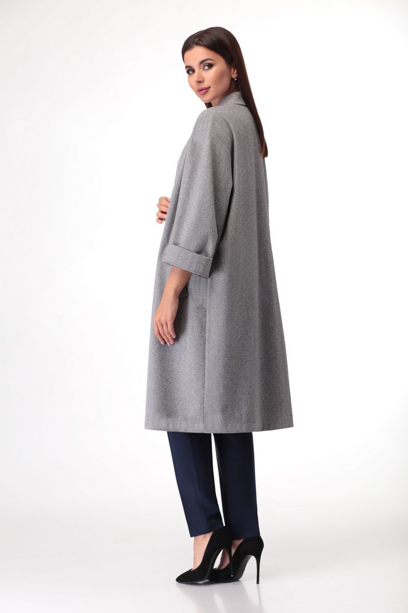 Женское пальто VOLNA 1147 серый_меланжевый