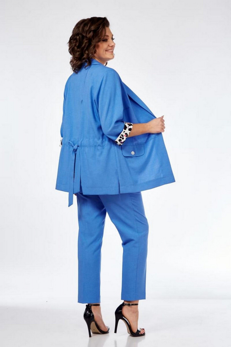 Брючный костюм Милора-стиль 1091 голубой
