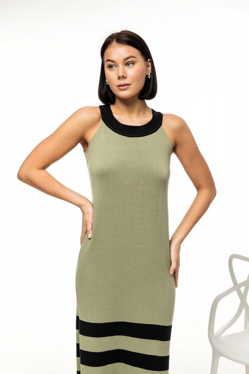 Платья Romgil РВ0041-ХЛ4 серо-зеленый,черный