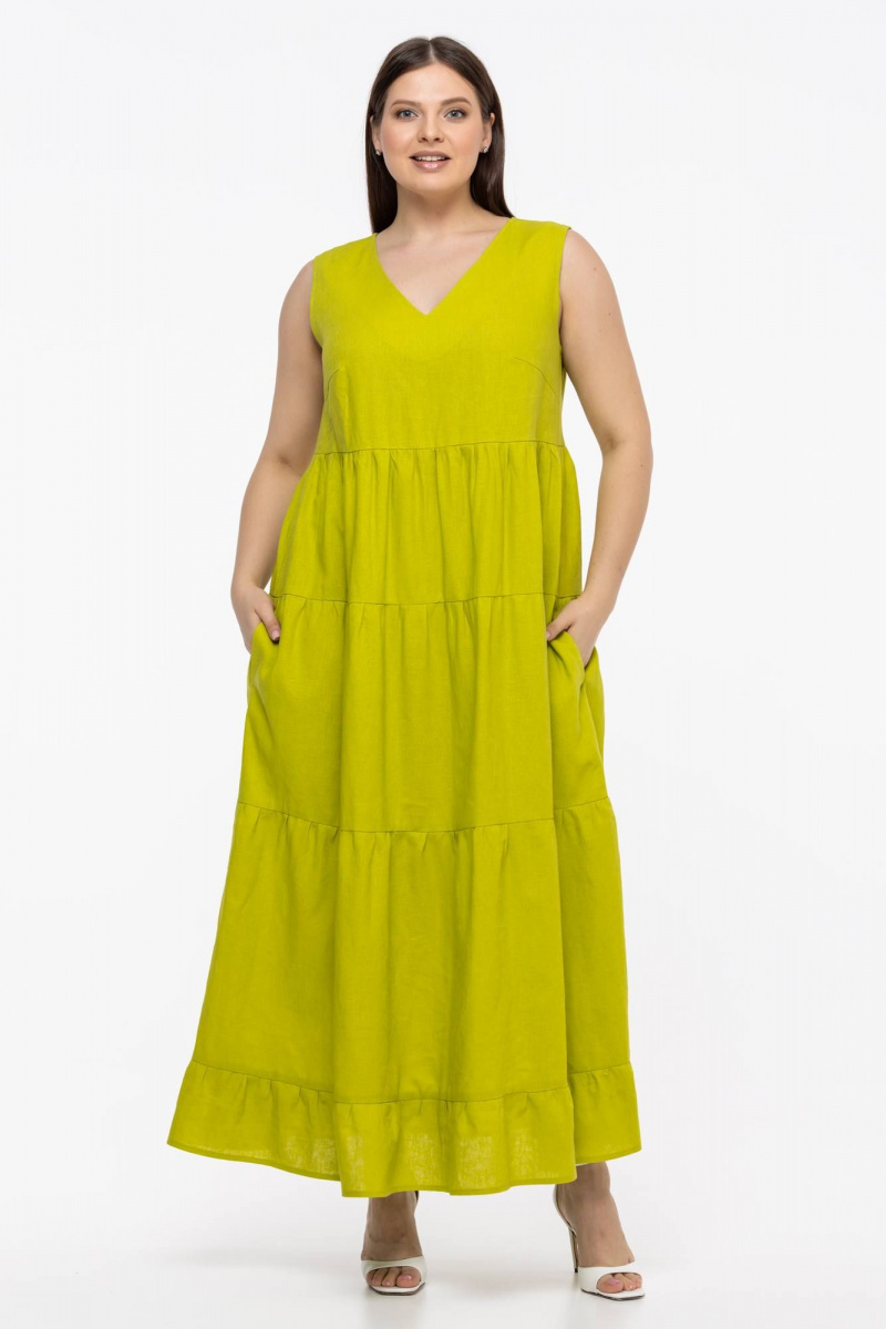Платья Avila 0959 желто-зеленый