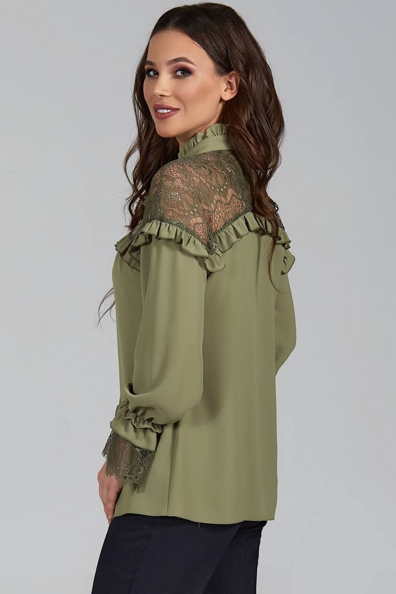 Блузы Teffi Style L-1473 олива