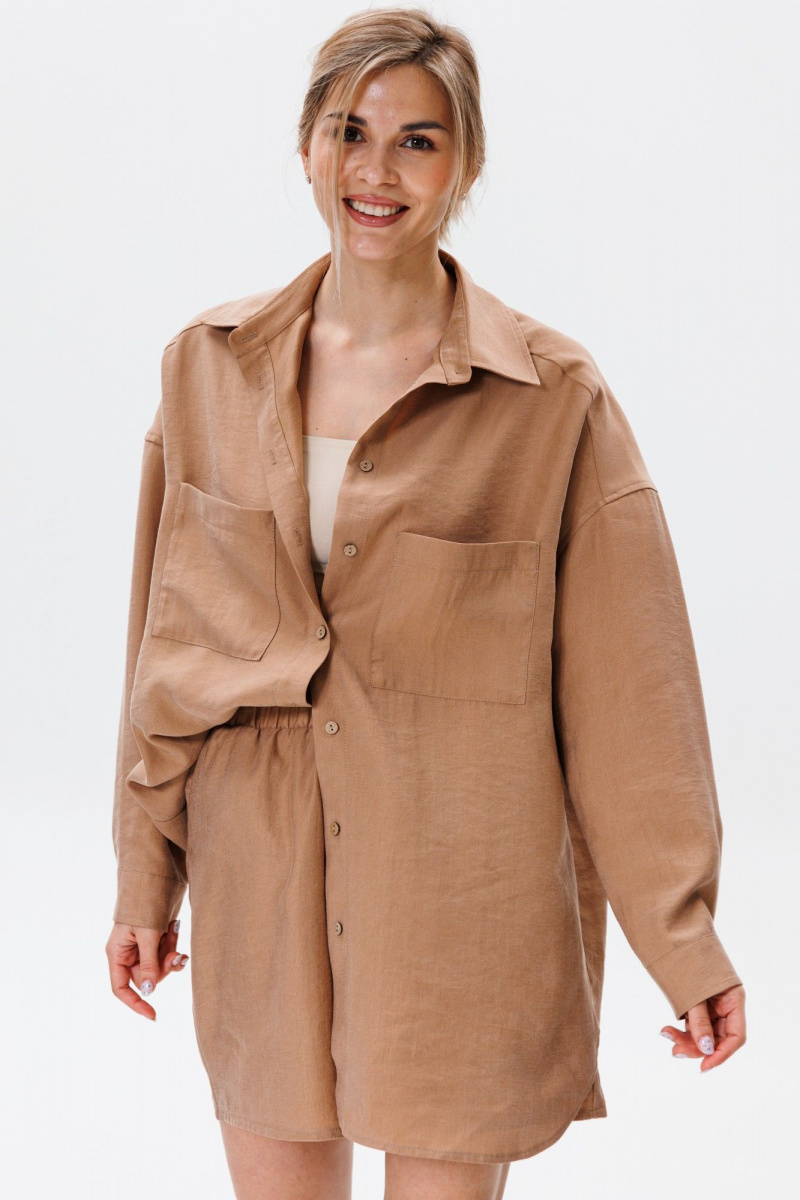 Женский комплект с шортами FAMA F08-03С коричневый
