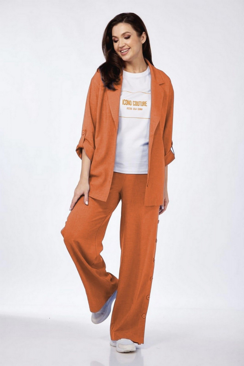 Брючный костюм Милора-стиль 1211 оранжевый