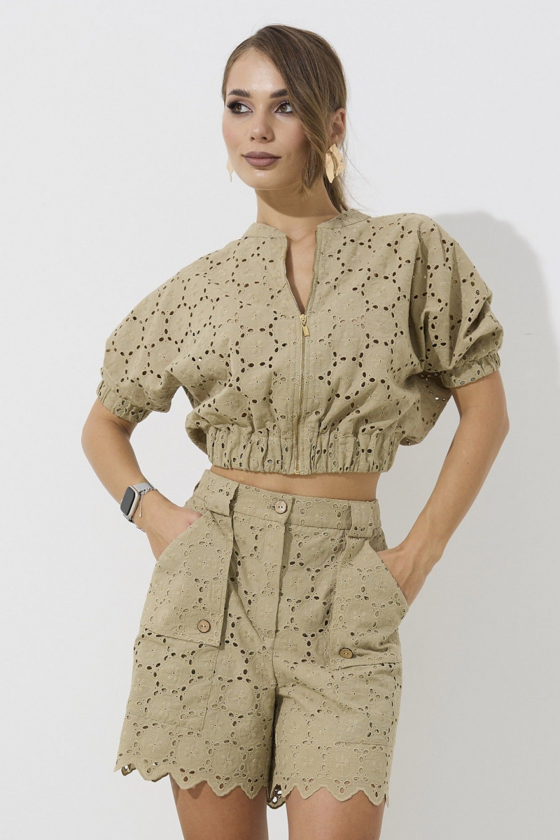 Женский комплект с шортами Mia-Moda 1577 оливковый