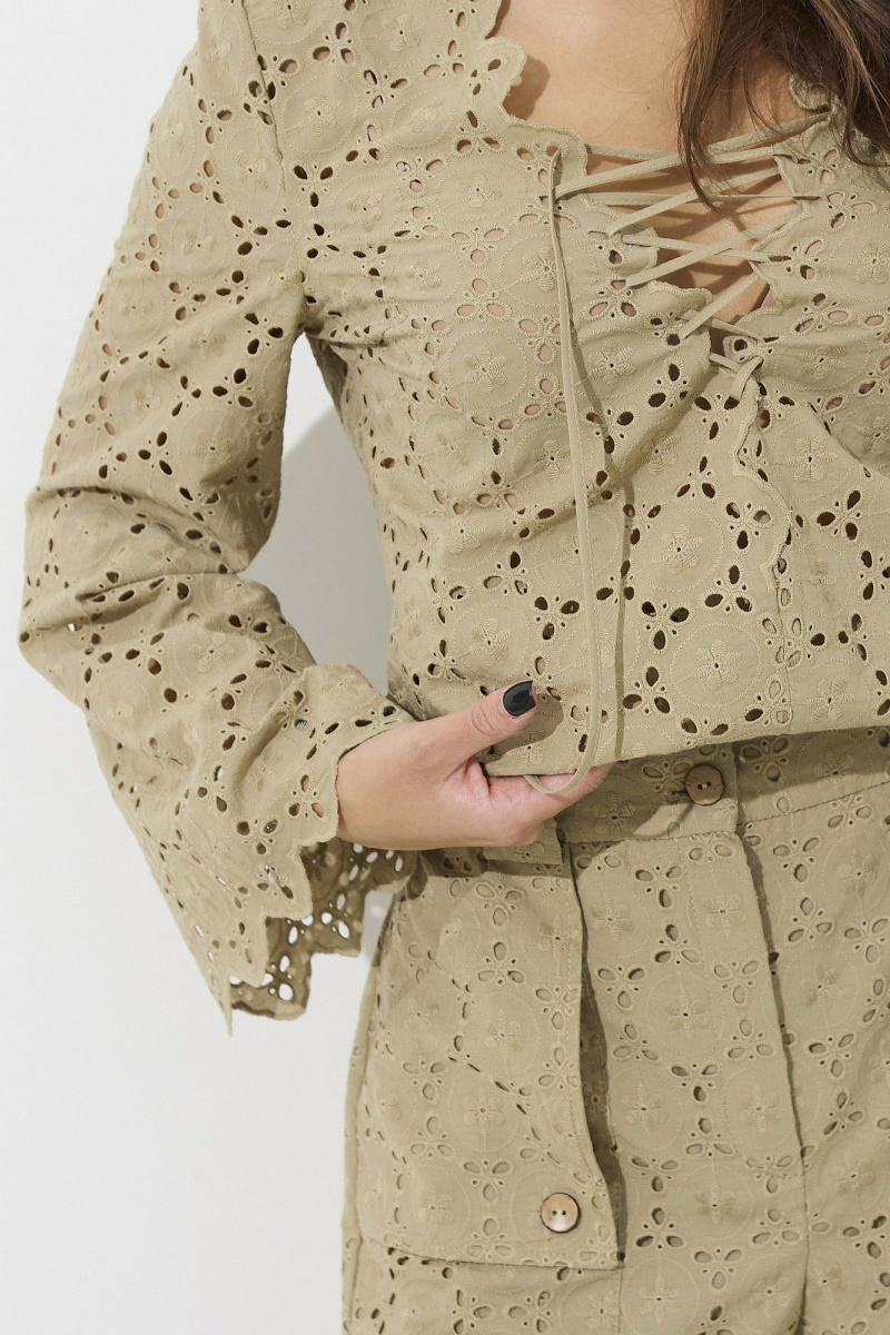 Женский комплект с шортами Mia-Moda 1571 оливковый