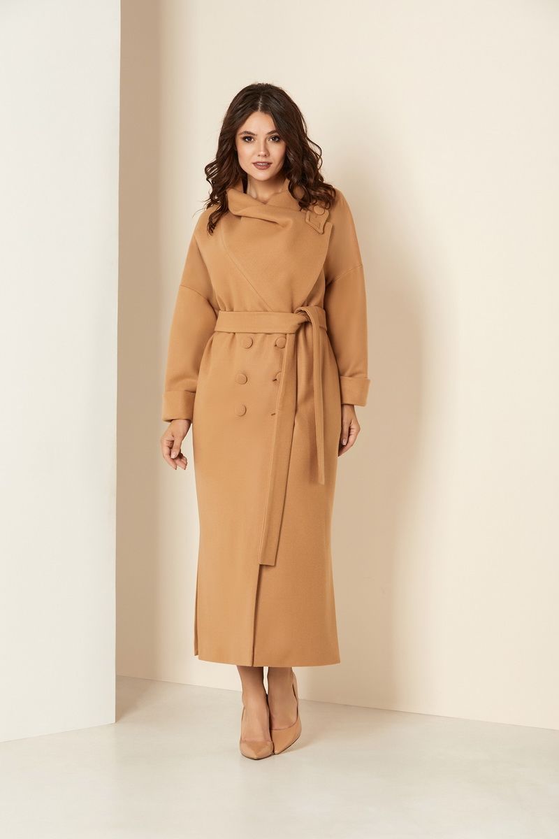 Женское пальто Andrea Style 00273 т.бежевый