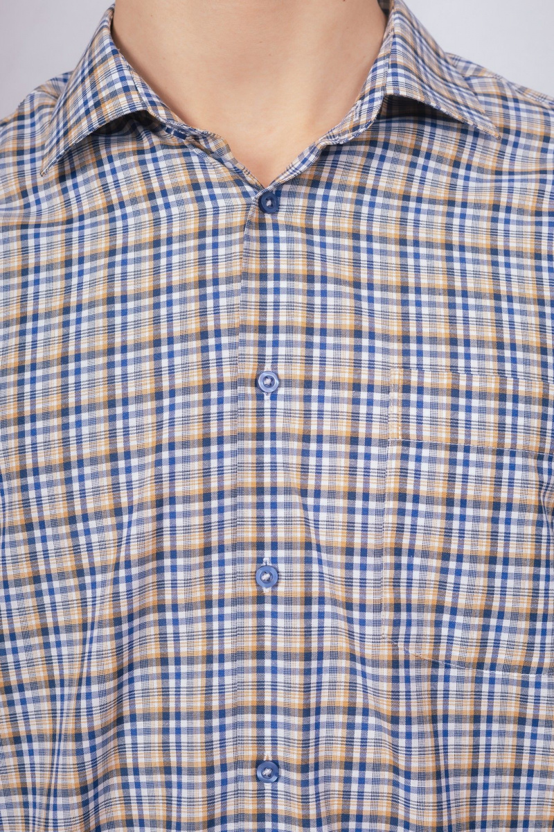 Рубашки с коротким рукавом Nadex 01-036522/404-24 сине-горчичный