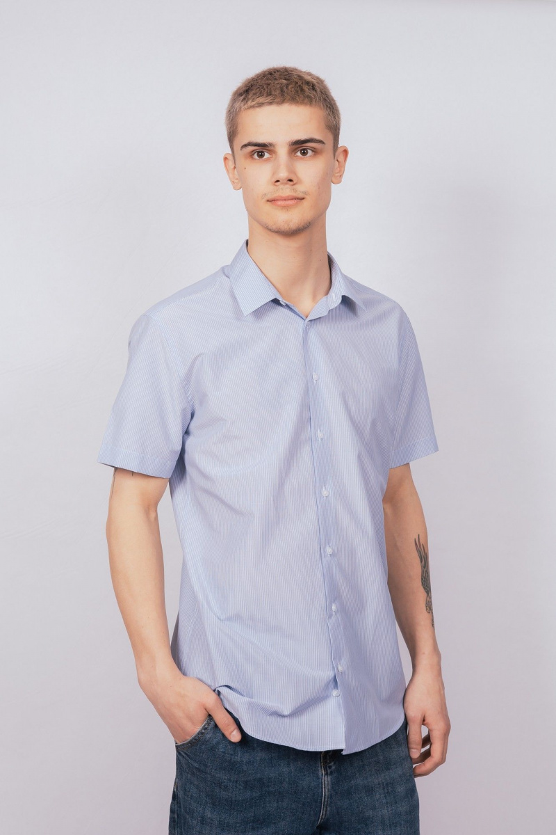 Рубашки с коротким рукавом Nadex 01-047521/304-24 сине-белый