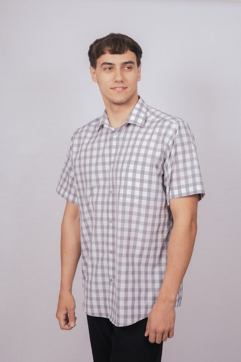 Рубашки с коротким рукавом Nadex 01-073223/404-24 серо-белый