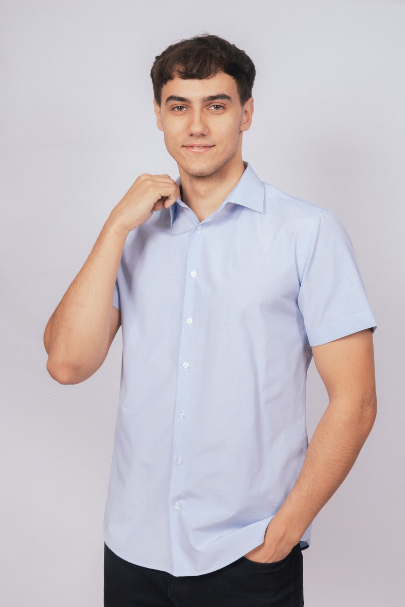 Рубашки с коротким рукавом Nadex 01-088721/304-24 бело-голубой