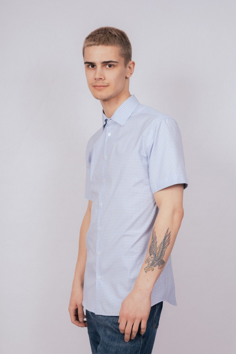 Рубашки с коротким рукавом Nadex 01-088721/404-24 голубо-белый