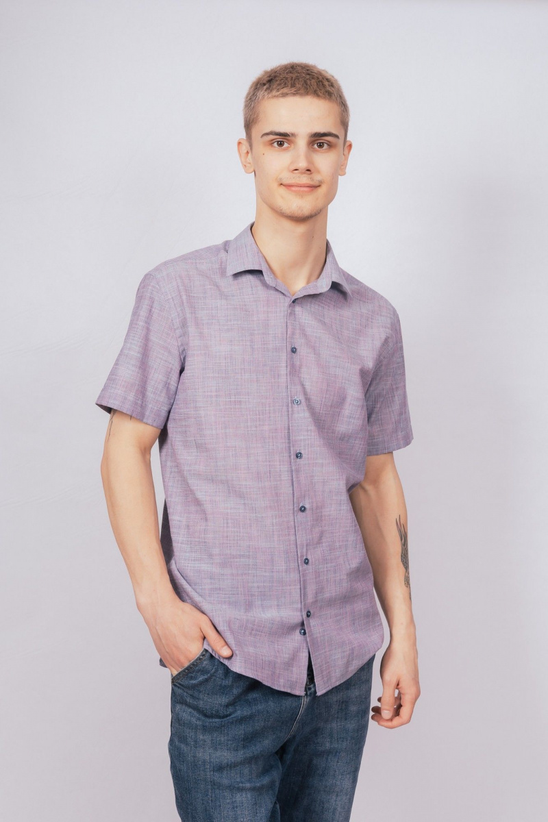 Рубашки с коротким рукавом Nadex 01-088721/201-24 бирюзово-джинсовый меланж