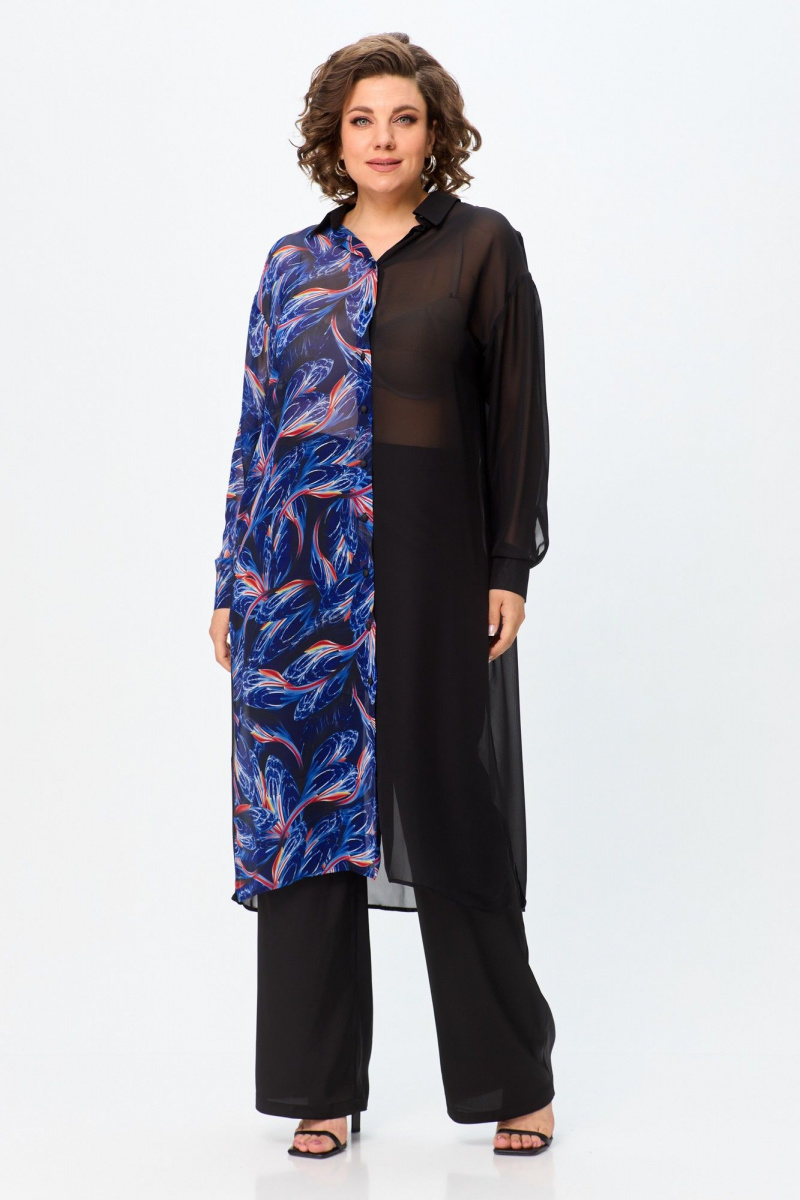 Рубашки Avenue Fashion 0315-2 черный+синий_дизайн