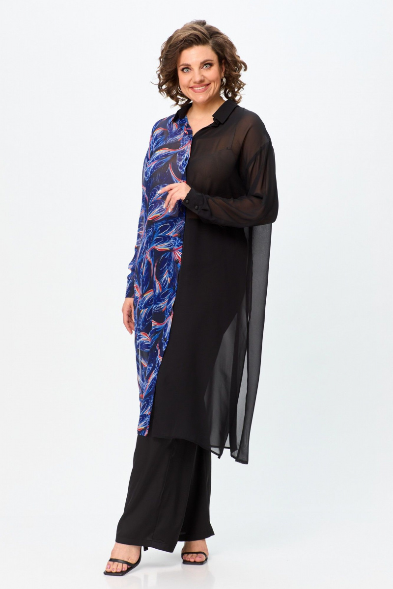 Рубашки Avenue Fashion 0315-2 черный+синий_дизайн
