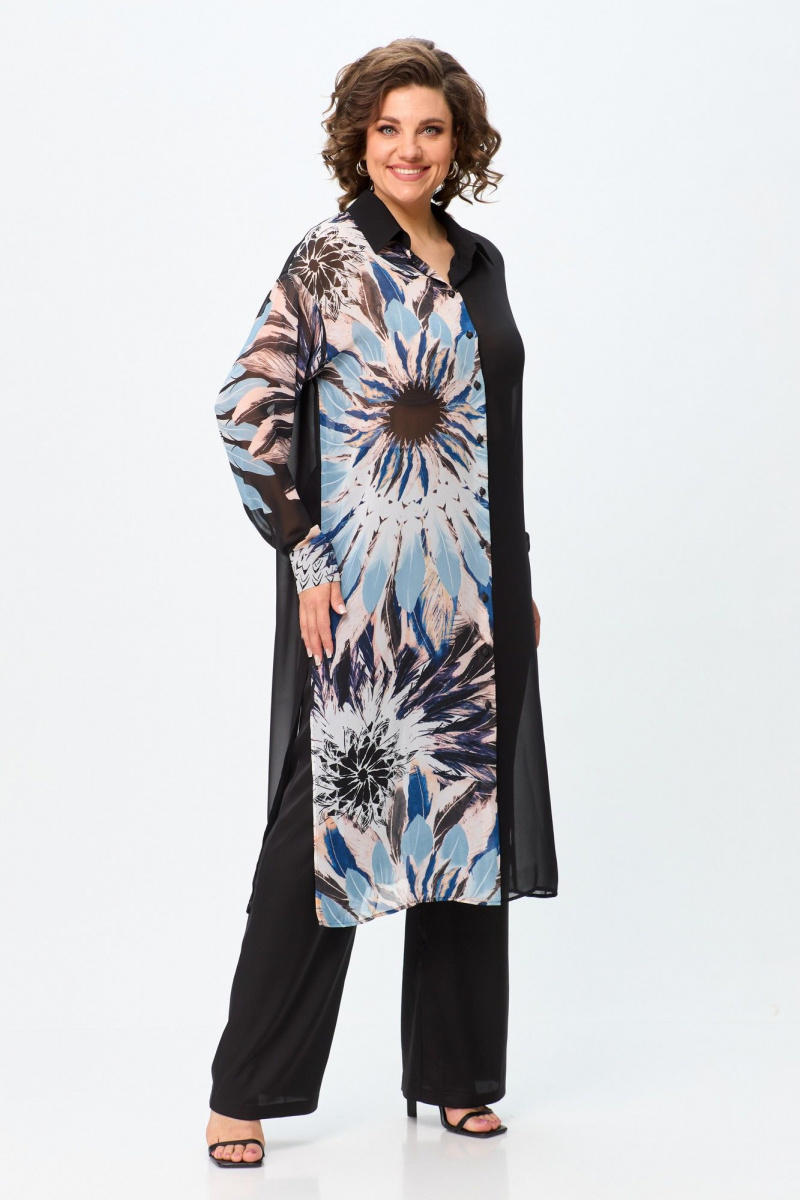 Рубашки Avenue Fashion 0315-2 черный+дизайн_перья