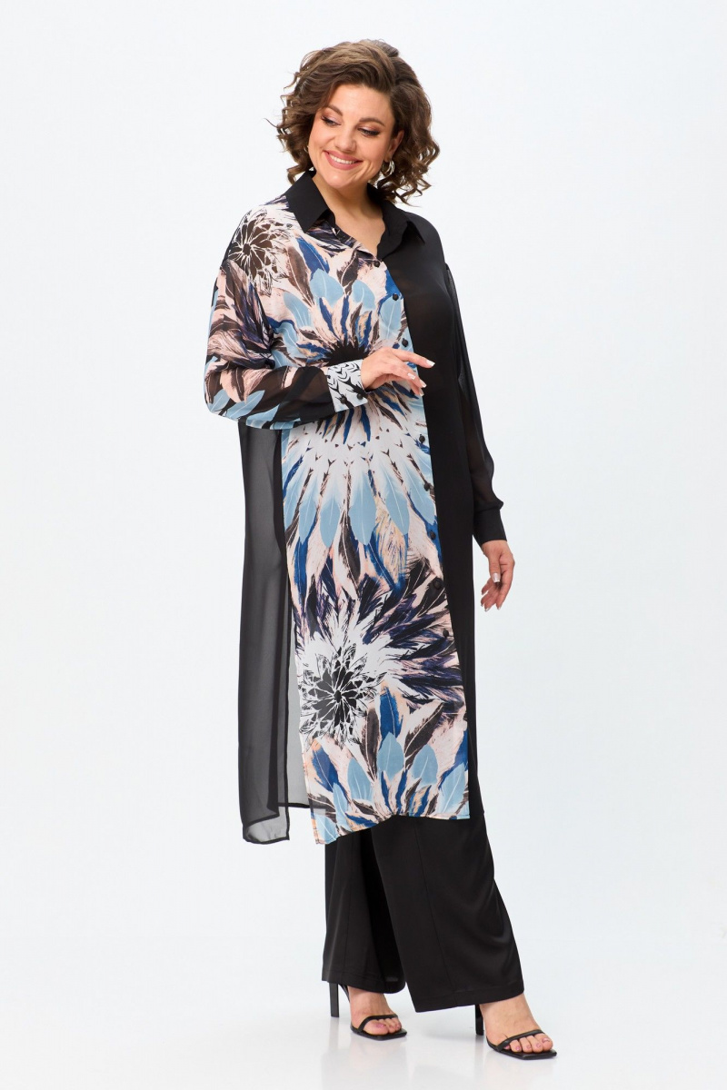 Рубашки Avenue Fashion 0315-2 черный+дизайн_перья