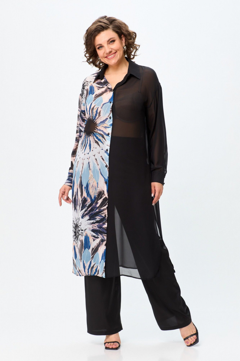 Рубашки Avenue Fashion 0315-2 черный+дизайн_перья