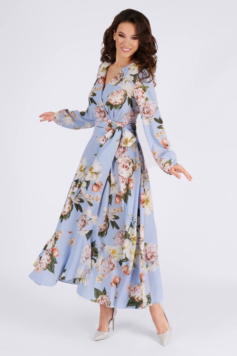 Платье Teffi Style L-1417 небесно-голубой