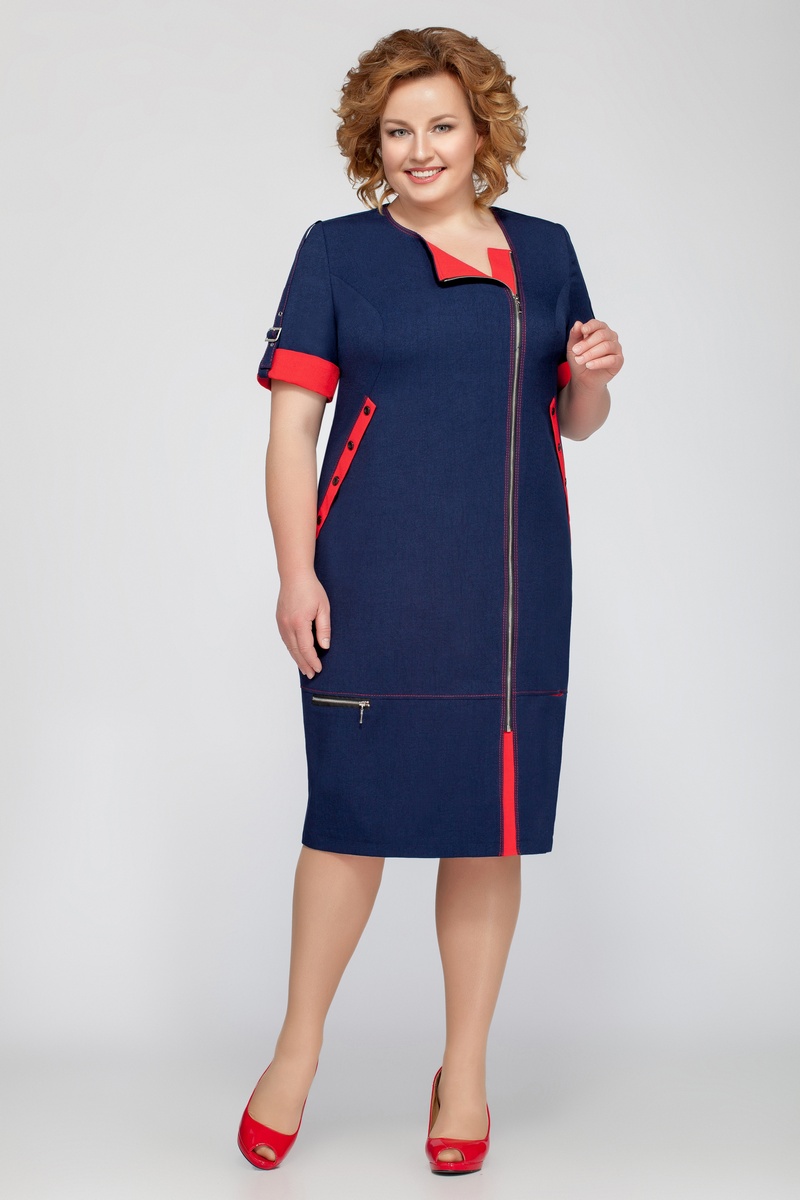 Платье Tellura-L 1201.1 лето_синий+красный