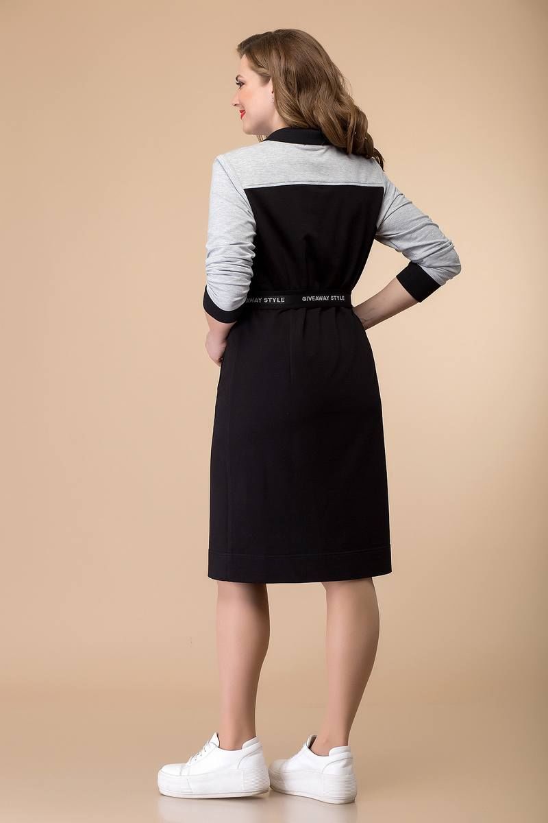 Платье Romanovich Style 1-2036 черный/серый
