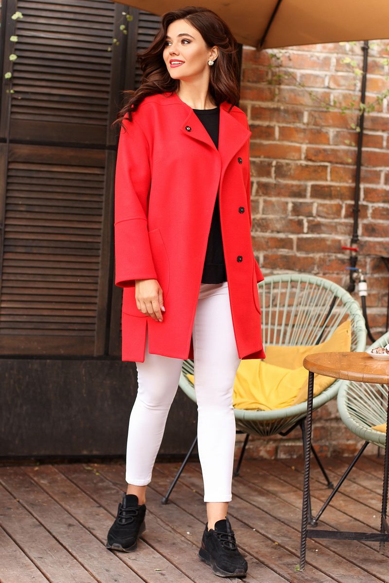 Женское пальто Мода Юрс 2596 красный