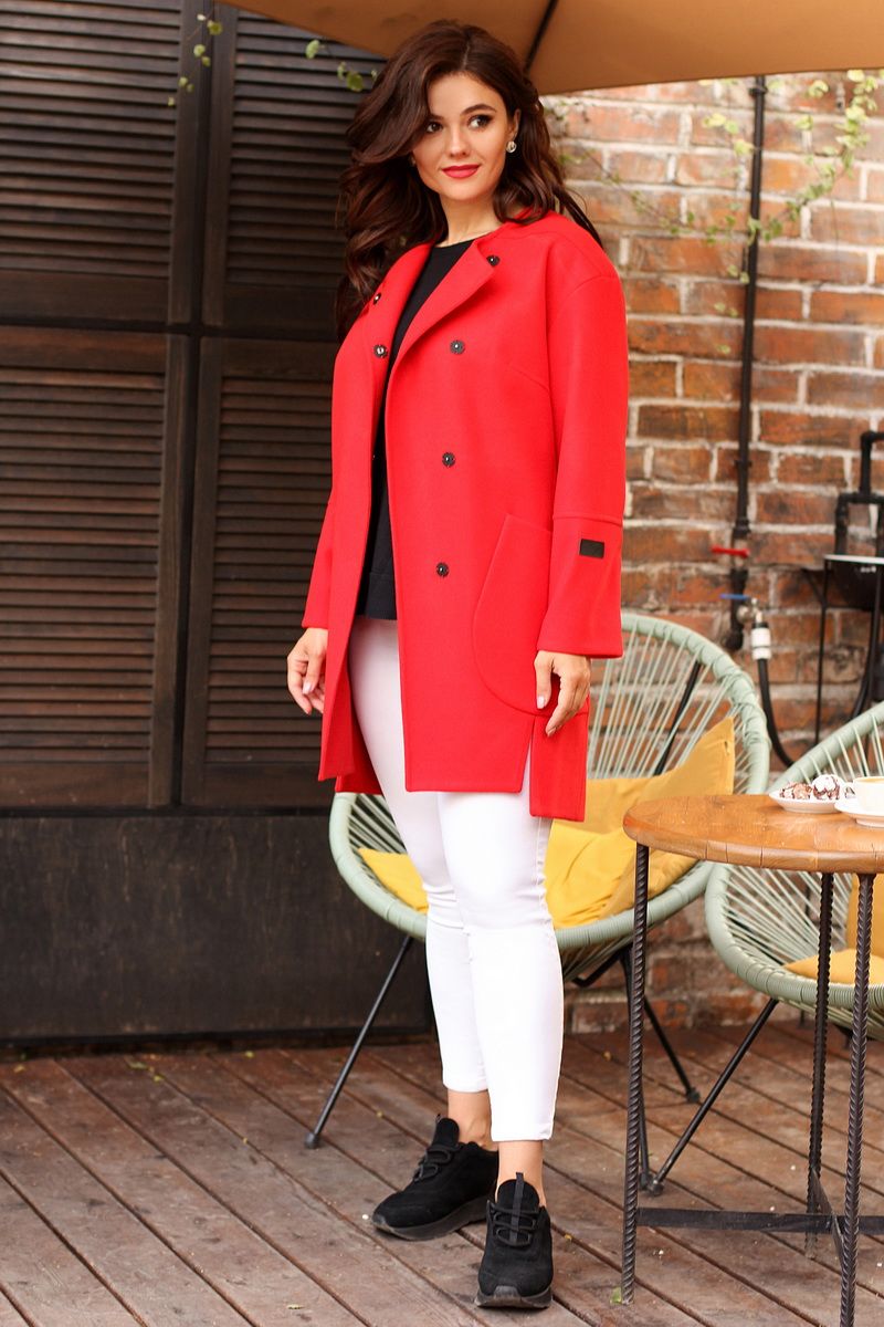 Женское пальто Мода Юрс 2596 красный
