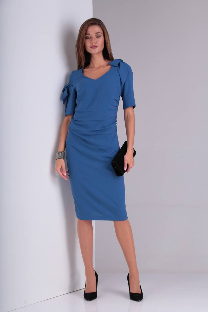 Платье Viola Style 0931 синий_джинс