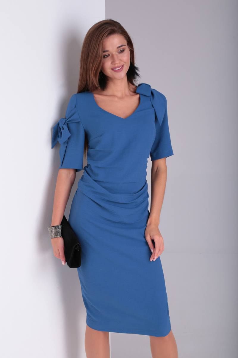 Платье Viola Style 0931 синий_джинс