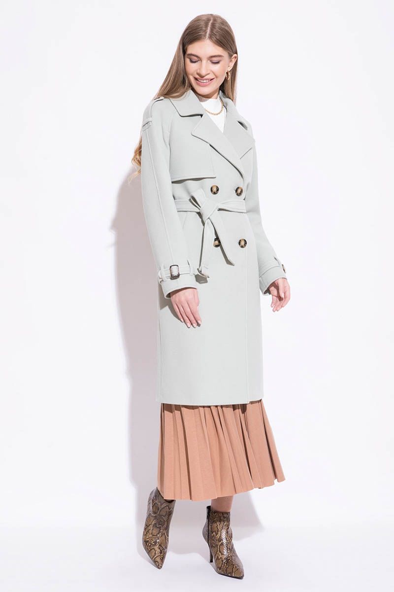 Женское пальто ElectraStyle 5-0005-128 фисташковый