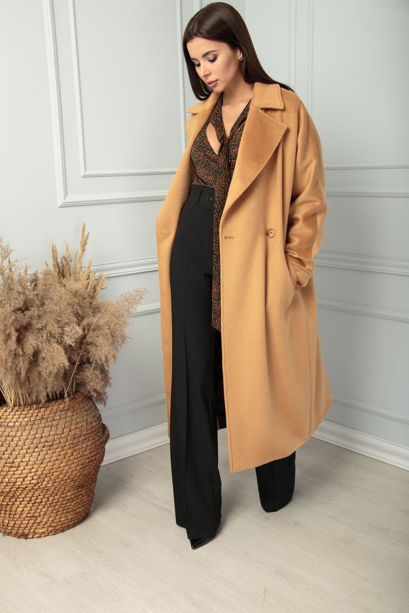 Женское пальто SandyNa 13814 янтарный