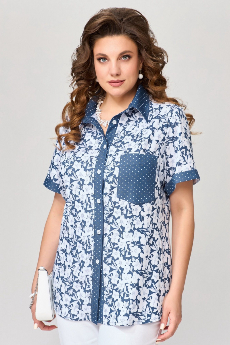 Блузы Fita 20461 сине-белый