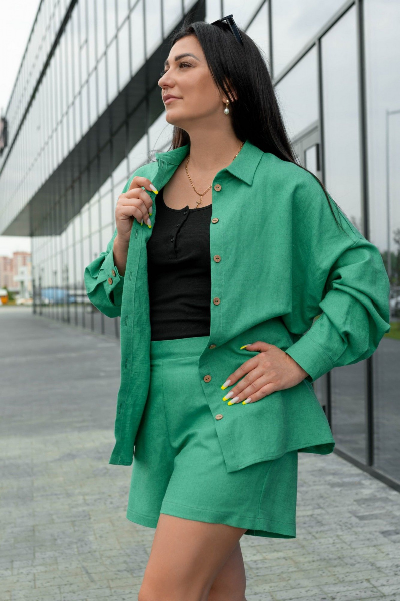 Комплект с блузой Nati Brend 002 зеленый
