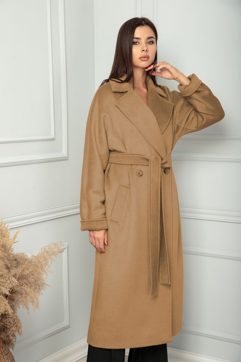 Женское пальто SandyNa 13814 песочно-коричневый