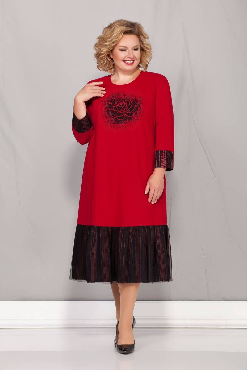 Платье Ивелта плюс 1670 красный