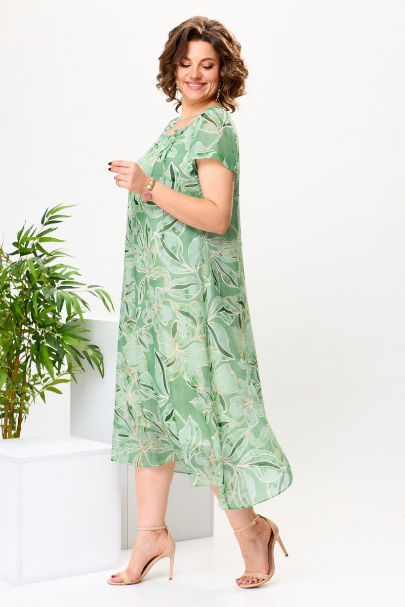 Платья Romanovich Style 1-1332 зеленый_цветы