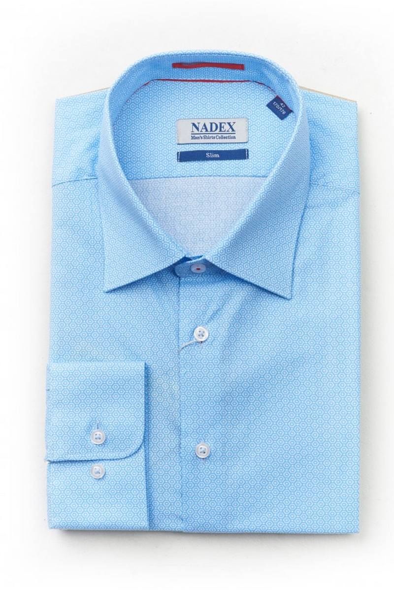 Рубашки с длинным рукавом Nadex 311025И_170 бело-голубой