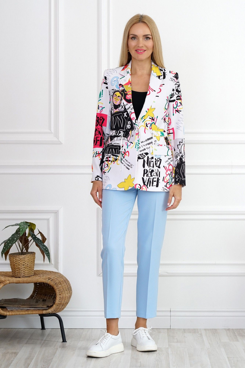 Брючный костюм Alani Collection 2111 голубой