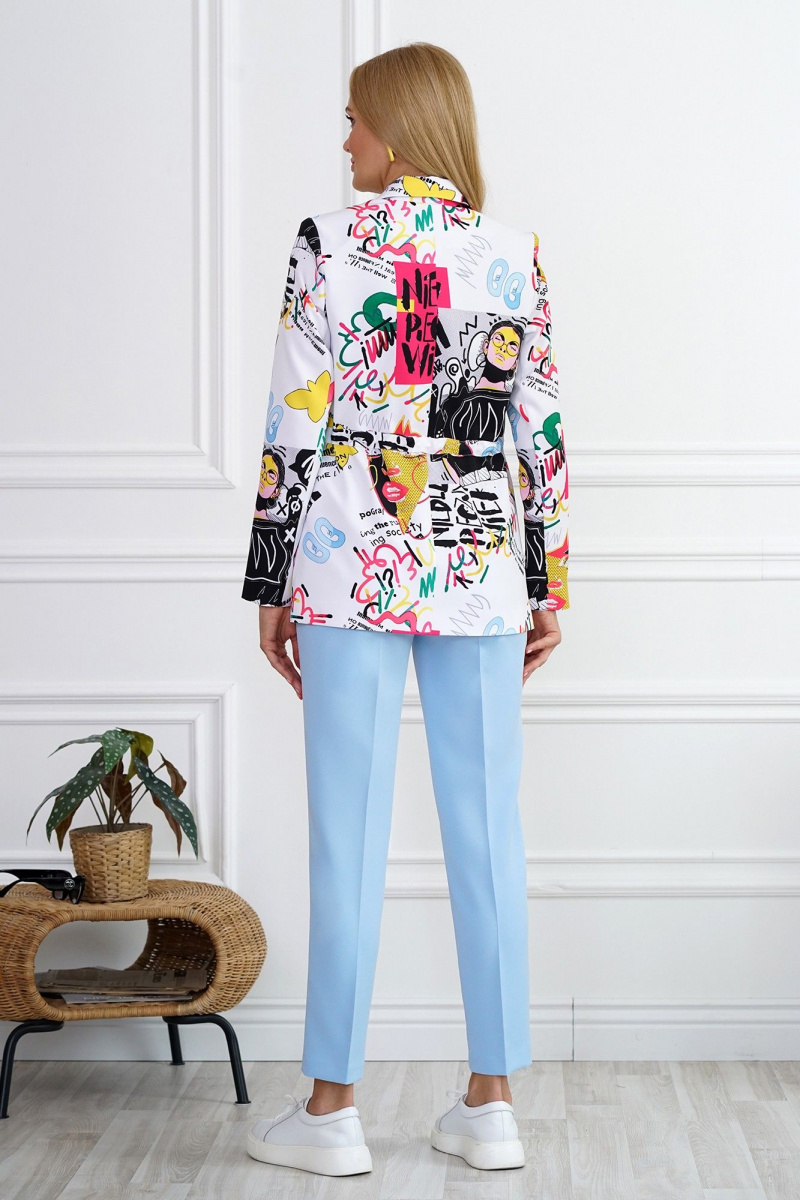 Брючный костюм Alani Collection 2111 голубой