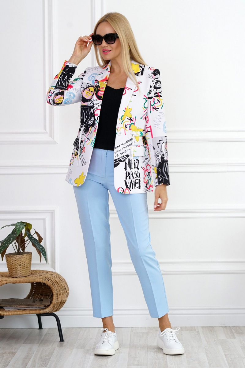 Брючный костюм Alani Collection 2111 голубой