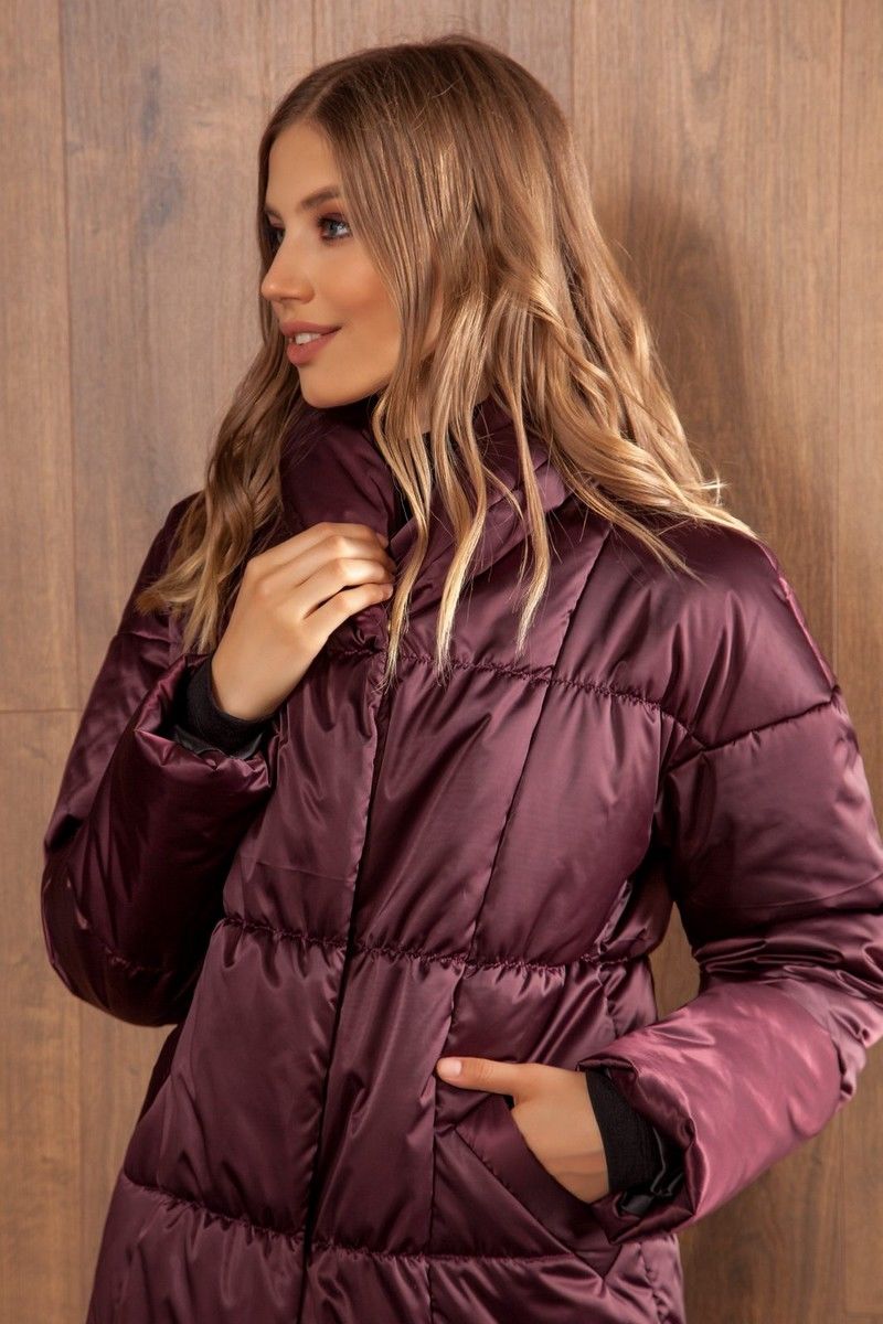 Женское пальто Nova Line 10059 марсала