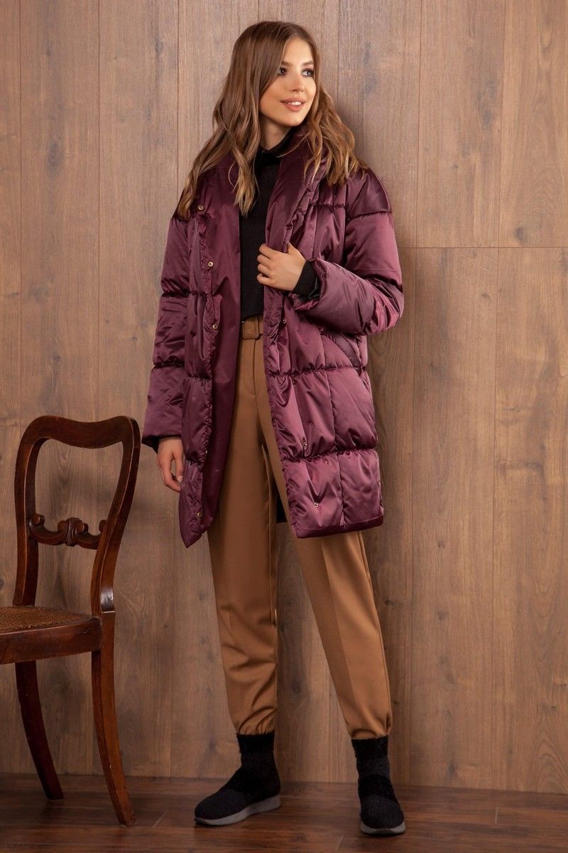Женское пальто Nova Line 10059 марсала