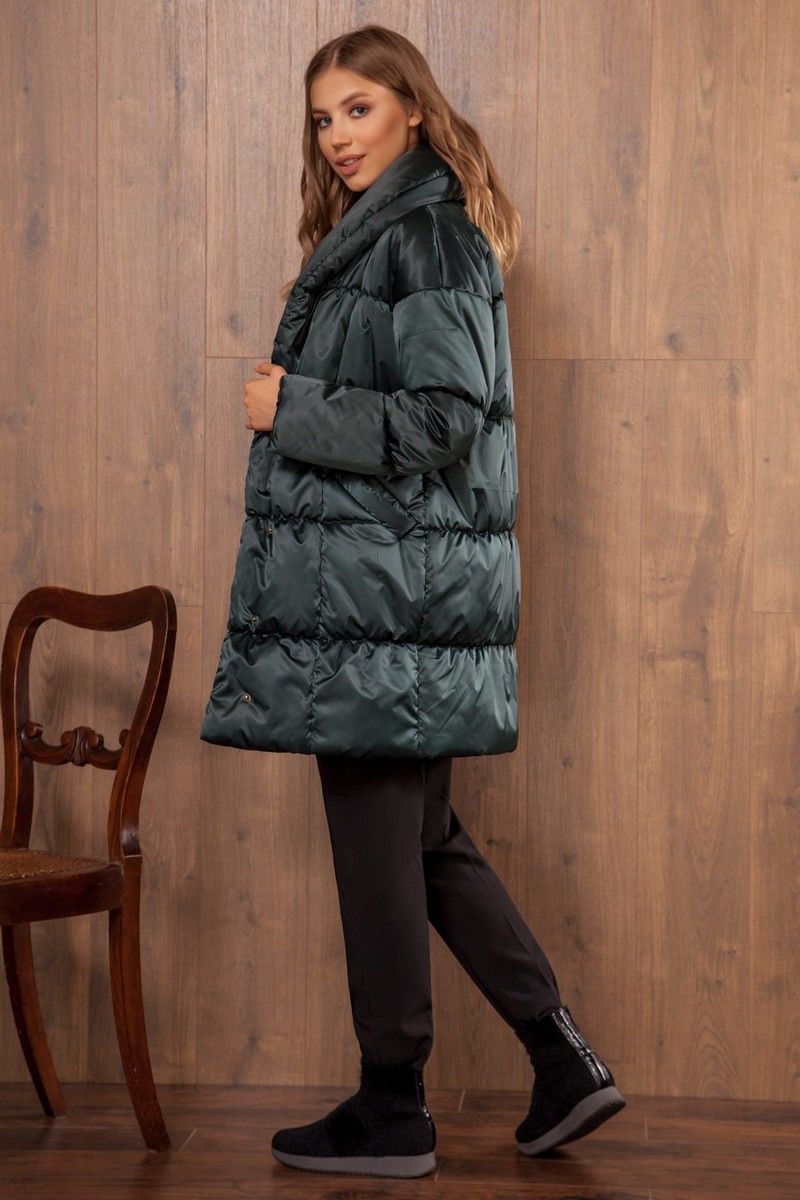 Женское пальто Nova Line 10059 изумруд