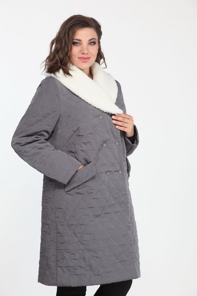 Женское пальто ELLETTO 3437 серый