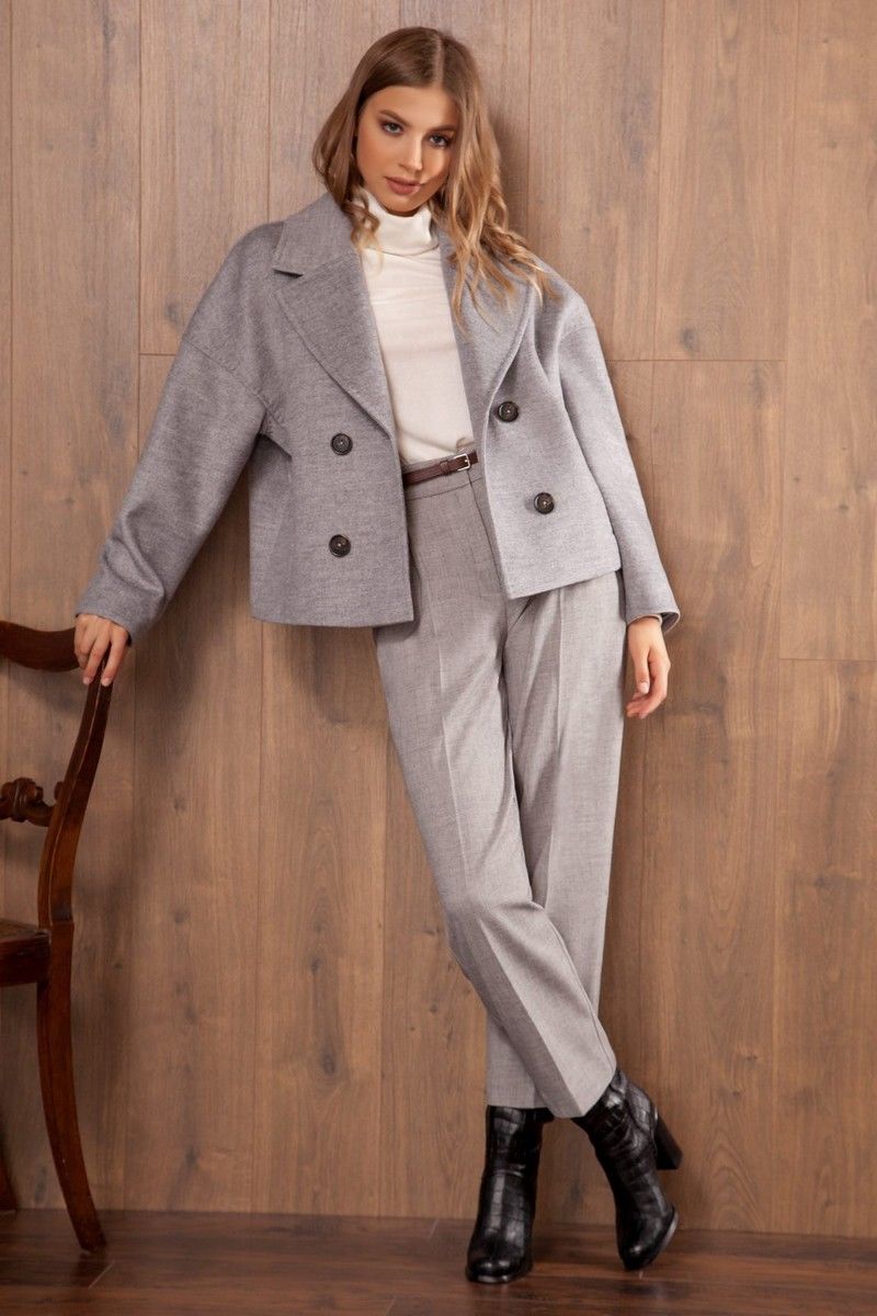 Женское пальто Nova Line 10123 серый